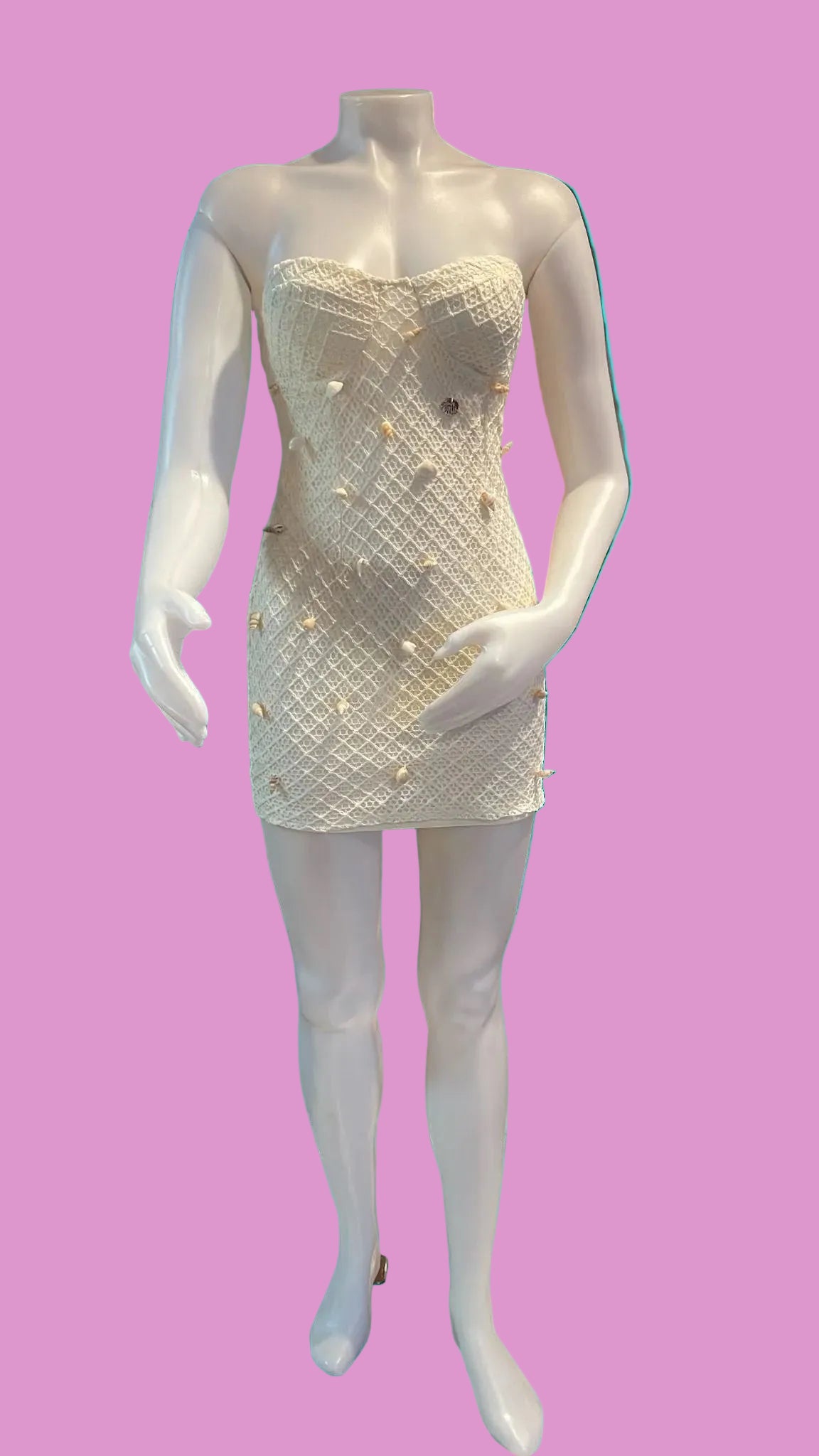 BEIGE  SHORT DRESS caracoles