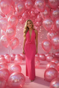 PINK DRESS. VESTIDO ROSA LARGO. TALLA S,M,L