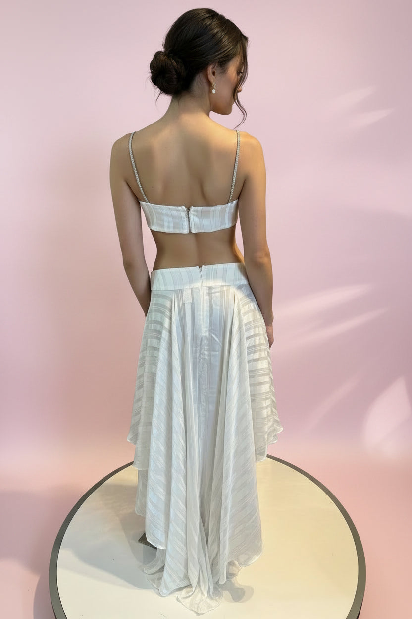 SET DOS PIEZAS BLANCO. CONJUNTO DOS PIEZAS.INCLUYE PIEDRAS.